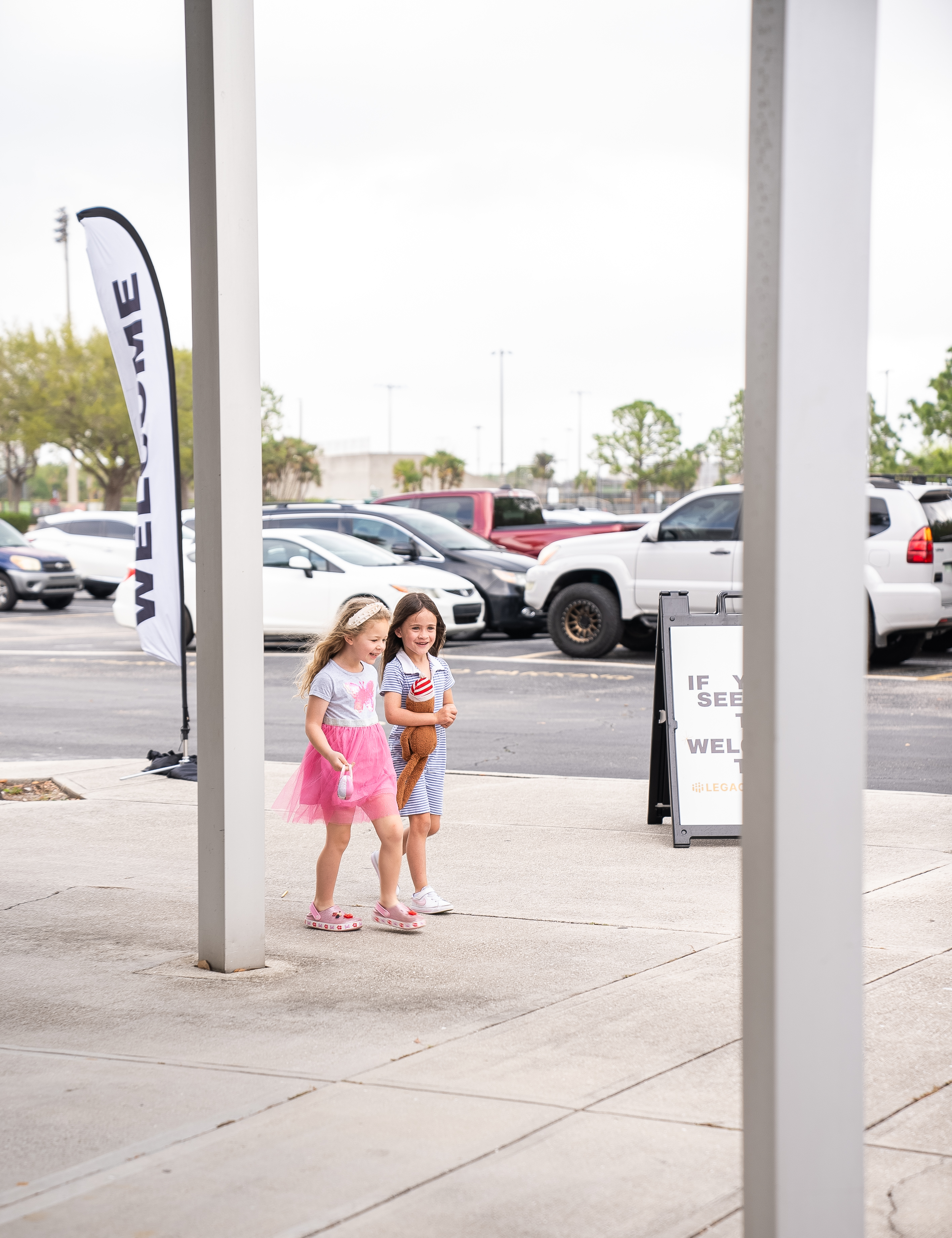 Girls arriving at Legacy Church