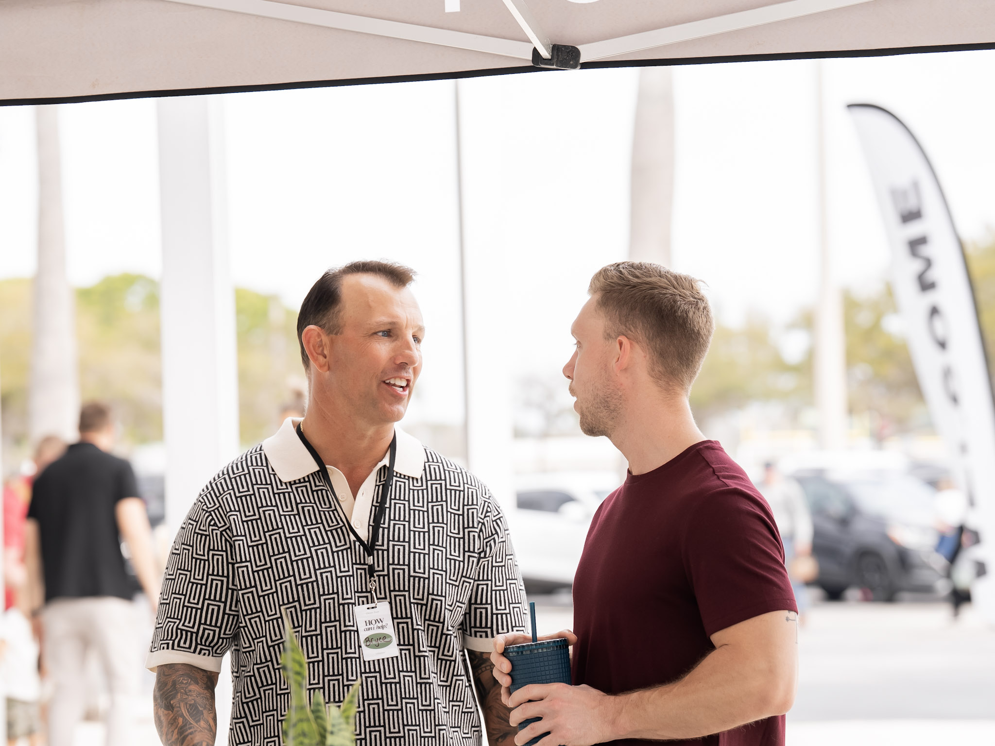 Volunteers connecting with guests